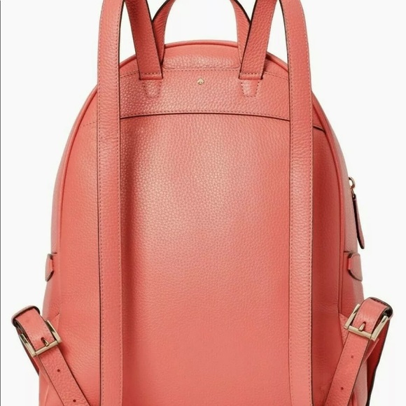 Kate Spade Day Pack Medium Backpack Pebble Leather Peach Melba New - Picture 3 of 10
